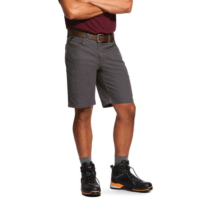 Ariat Work: Rebar DuraStretch Made Tough Pantalones Cortos Hombre - Gris (NQHAY1497)